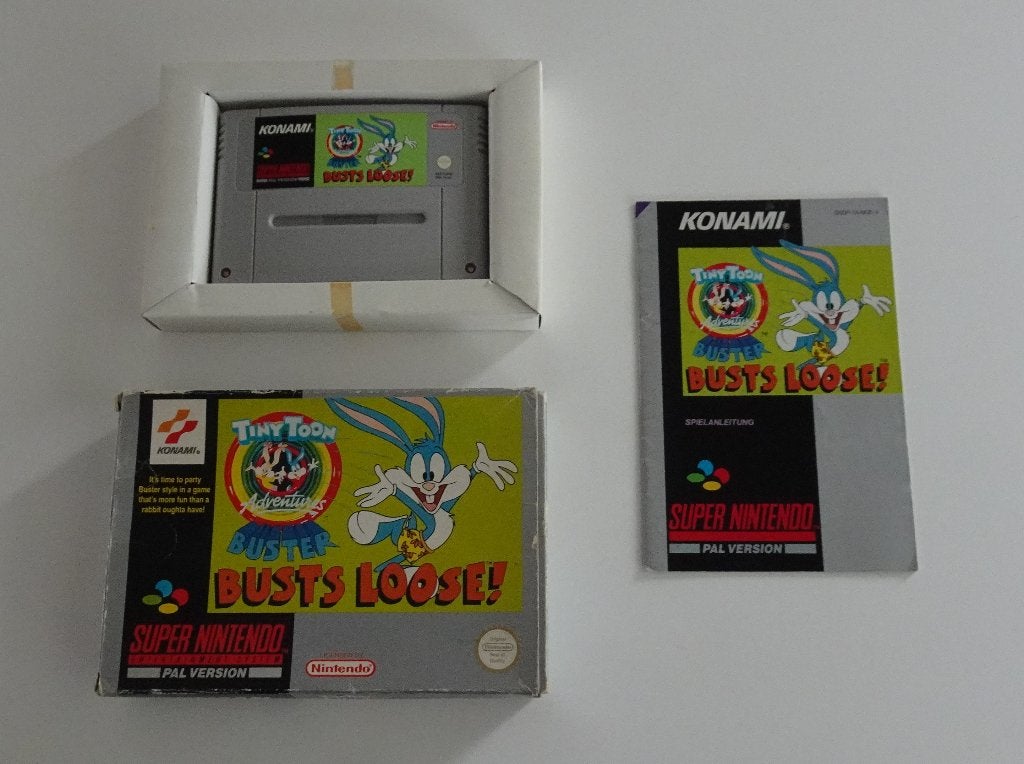 Tiny Toon Adventures Buster Busts Loose! voor Super Nintendo, 1 speler, Zo goed als nieuw, Vanaf 3 jaar, Ophalen