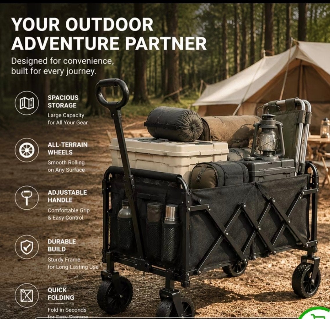 Opvouwbare Bolderkar - Ideaal voor Outdoor Avonturen, Caravans en Kamperen, Ophalen of Verzenden, Opvouwbaar, Nieuw