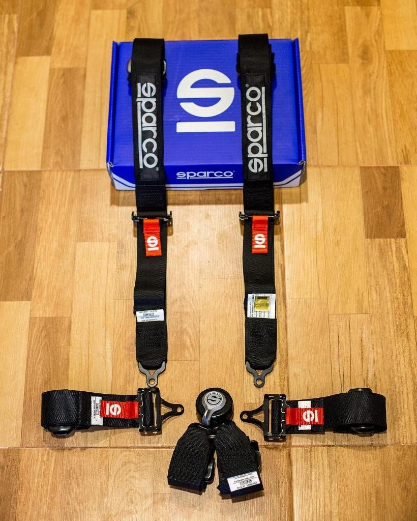 Sparco 6-punts gordel FIA HANS Blauw zwart rood, Ophalen of Verzenden