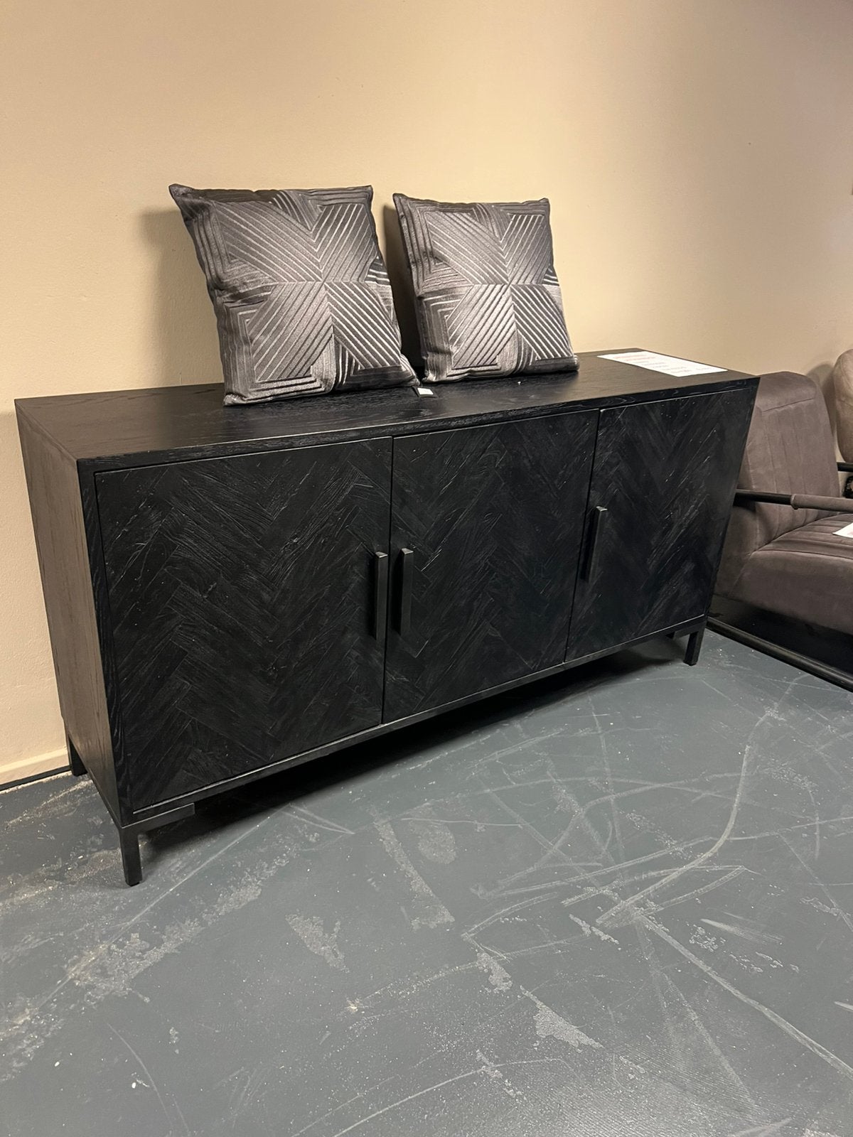 Dressoir ziano teak ingelegd, Ophalen, Met deur(en), 150 tot 200 cm, Zo goed als nieuw