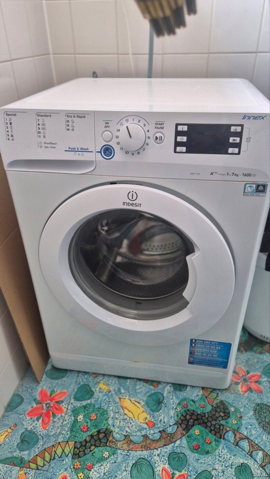Indesit Innex Wasmachine 7kg 1600 toeren A+++, Witgoed en Apparatuur, Ophalen