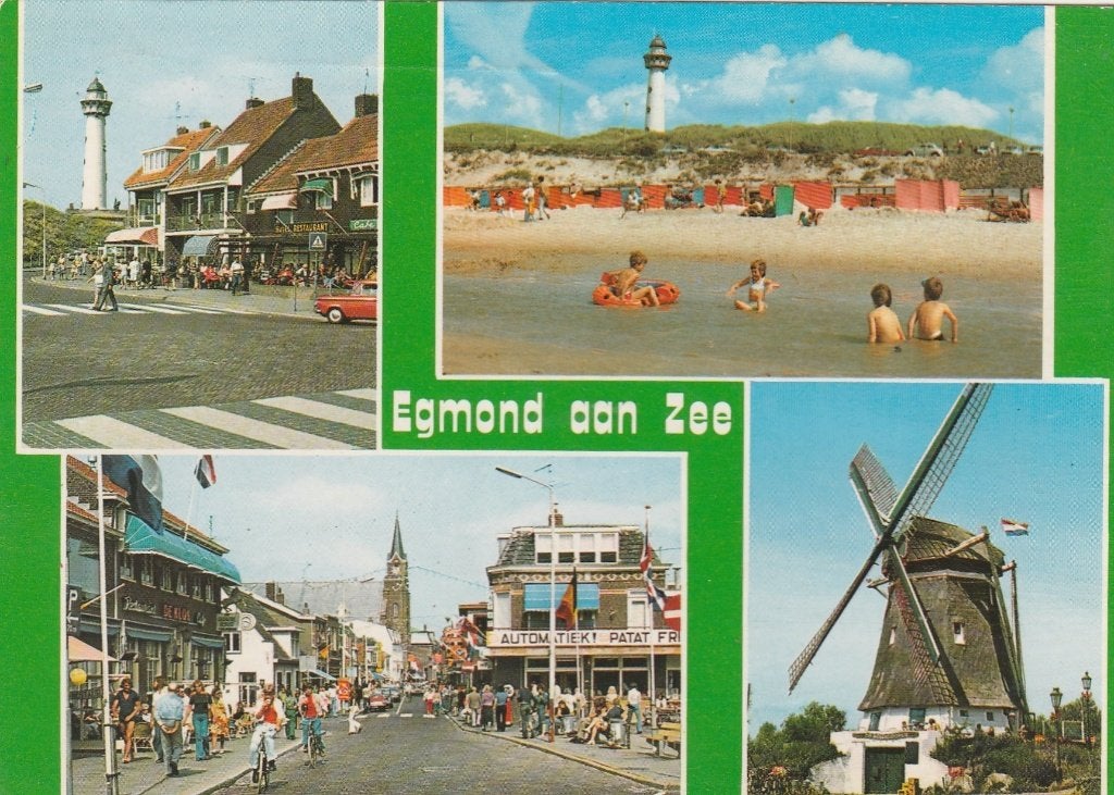 EGMOND AAN ZEE Vuurtoren Strand Automatiek Molen, Verzamelen, Verzenden, 1960 tot 1980, Gelopen, Noord-Holland