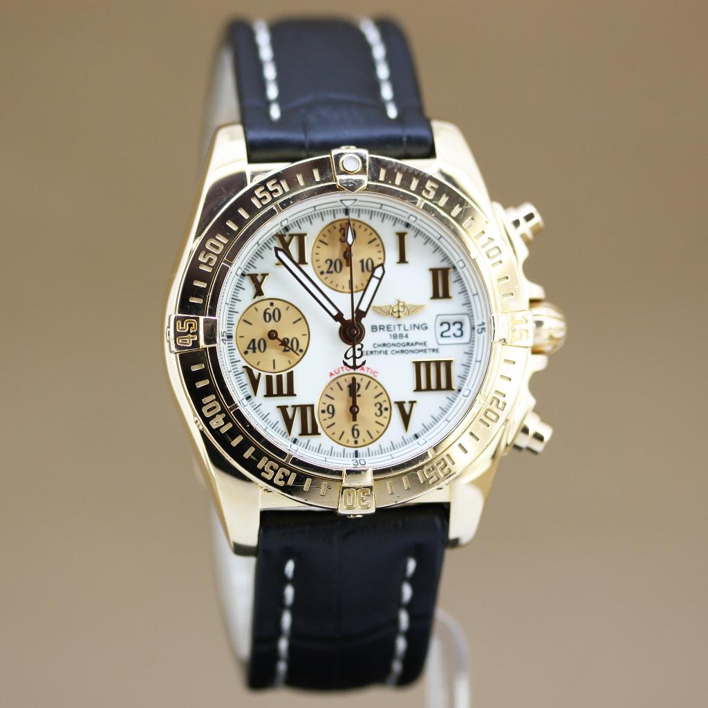 Breitling Chrono Cockpit 18k H13358, Breitling, Polshorloge, Ophalen of Verzenden, Goud