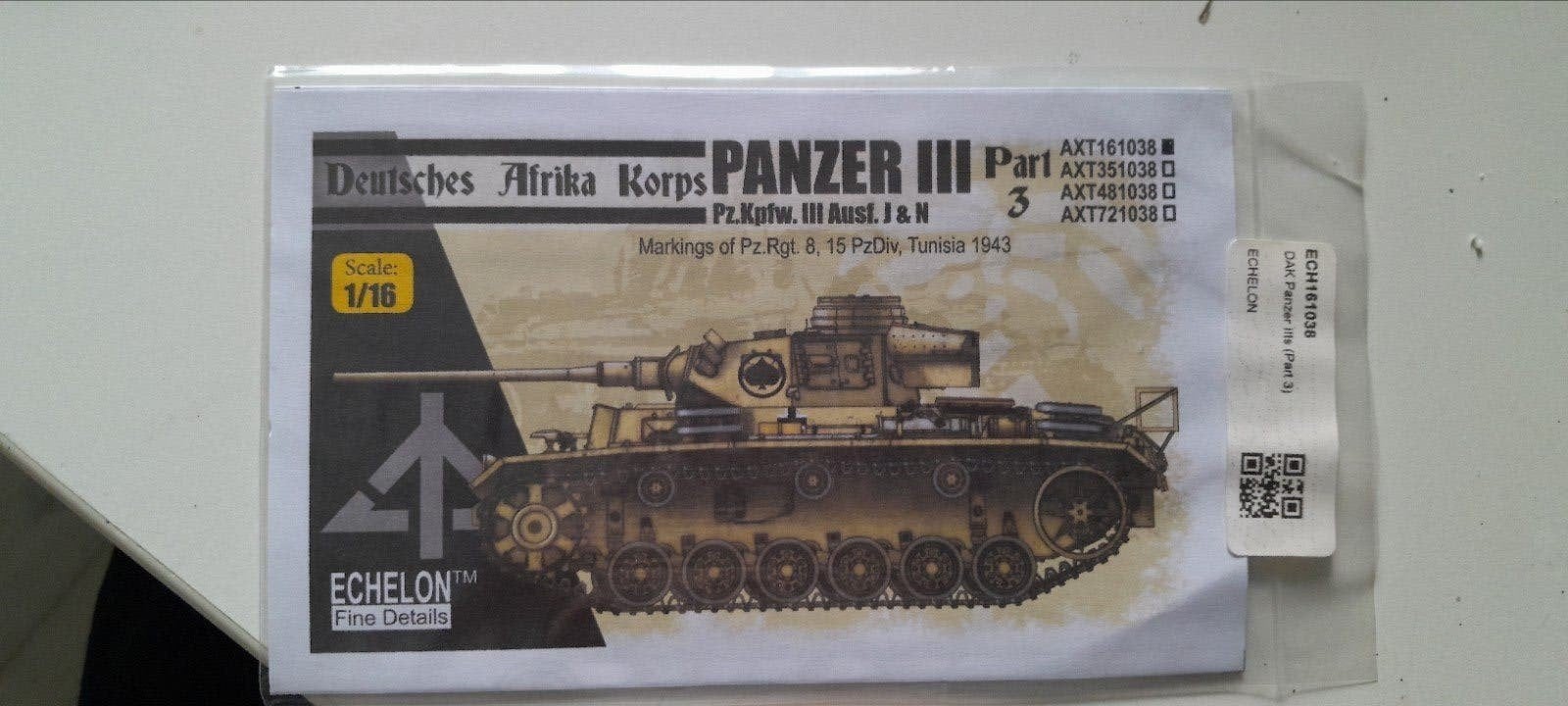 1/16 decals DAK PANZER III, Overige merken, Auto, Groter dan 1:32, Nieuw