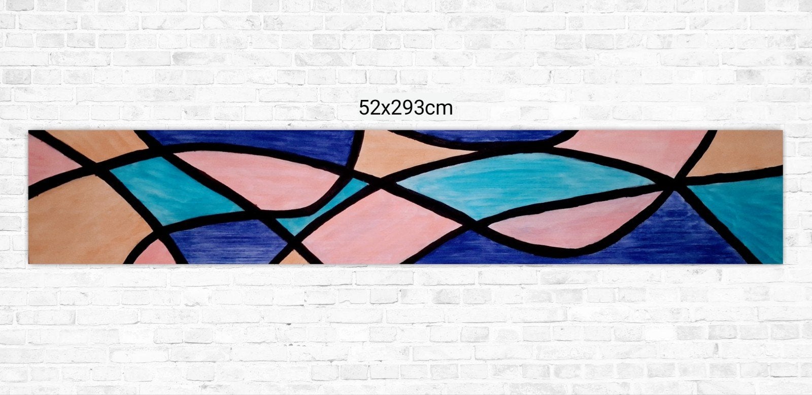 Abstract Schilderij 52x293cm - Moderne Kunst, Ophalen