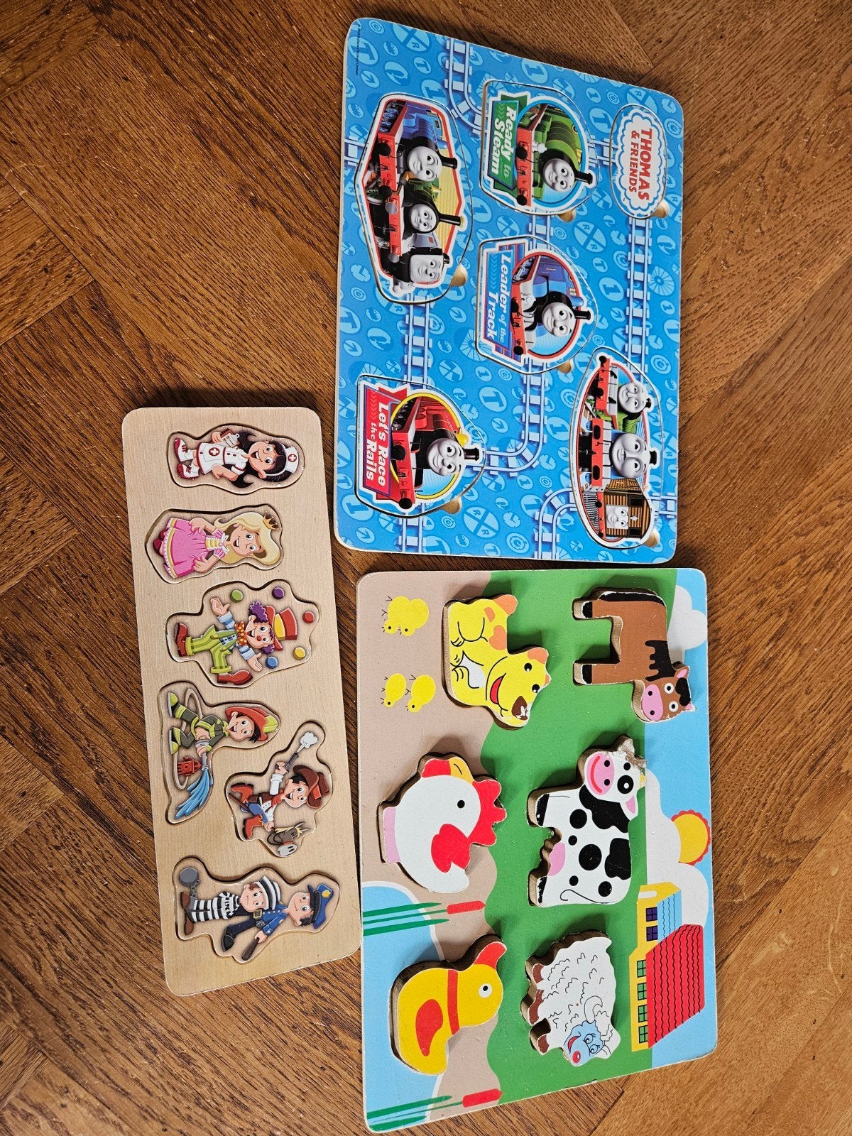 Houten vormen puzzels - Set van 3, Ophalen of Verzenden, Minder dan 10 stukjes, Gebruikt