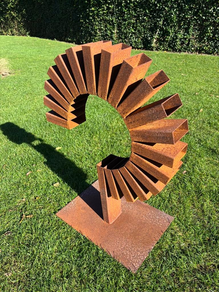 Geometrische Groei' handgemaakt kunstwerk - tuinbeeld, Tuin en Terras, Ophalen of Verzenden, Zo goed als nieuw
