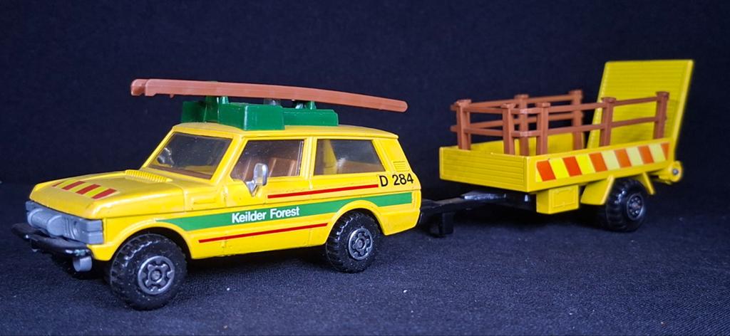 Matchbox Keilder Forest Range Rover met aanhanger, Hobby en Vrije tijd, Modelauto's | 1:43, Ophalen of Verzenden, Gebruikt, Auto