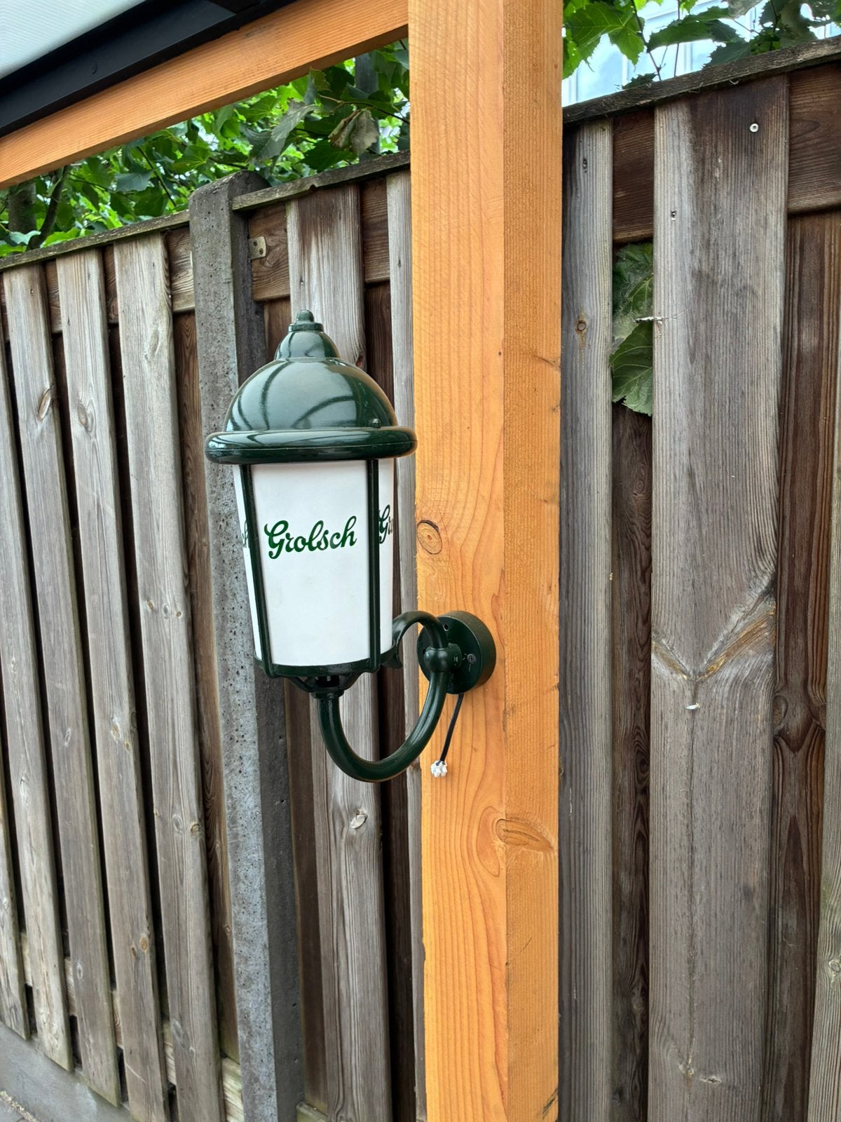 Prachtige grolsch buitenlamp ook mooi voor mancave, Ophalen, Zo goed als nieuw, Reclamebord, Plaat of Schild, Grolsch