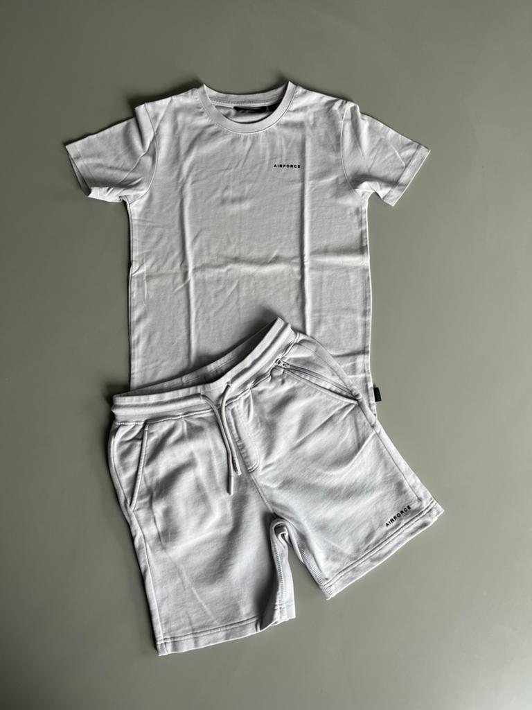 Airforce set t-shirt & short lila 152/158, Ophalen of Verzenden, Zo goed als nieuw, Jongen, Setje