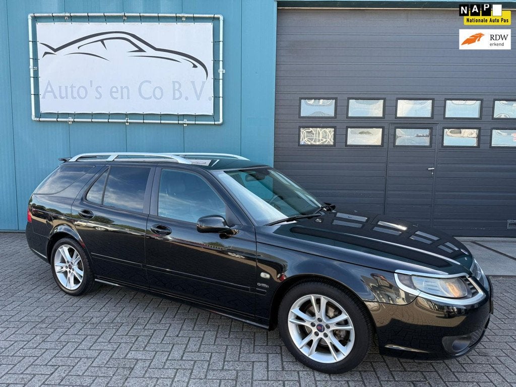 Saab 9-5 Estate 2.0t Business Automaat 2e Eig YOUNGTIMER Led, Auto's, Saab, Zwart, 4 cilinders, 150 pk, Zwart