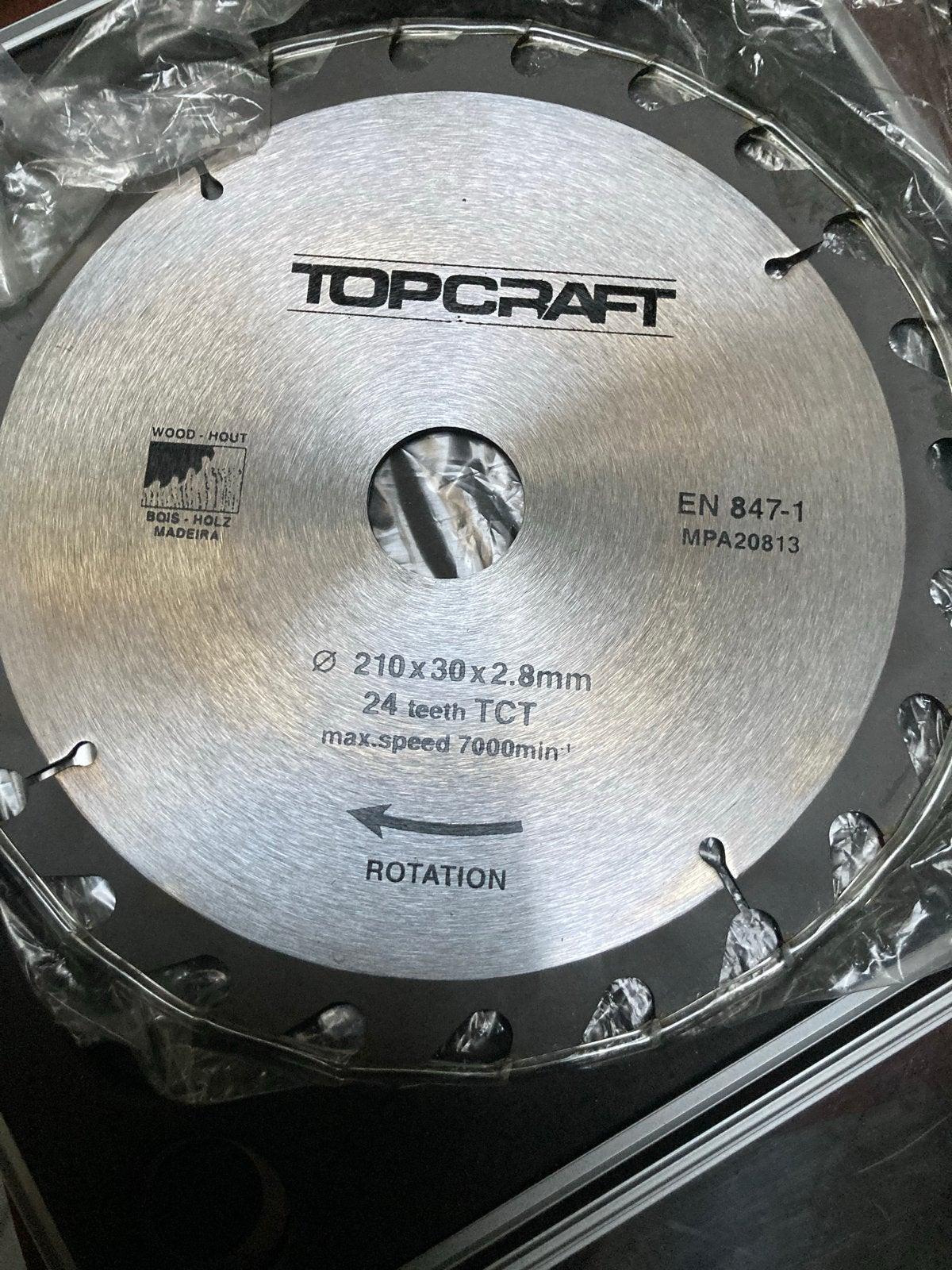 TOPCRAFT Zaagbladen set 210mm - 24T & 48T voor hout, Doe-het-zelf en Verbouw, Gereedschap | Zaagmachines, Ophalen, Cirkelzaag
