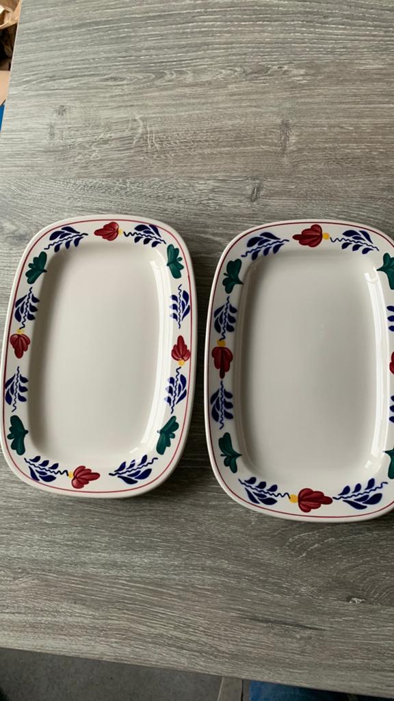 Vleeswaren schalen, Ophalen of Verzenden, Aardewerk, Boerenbont, Schaal of Schalen
