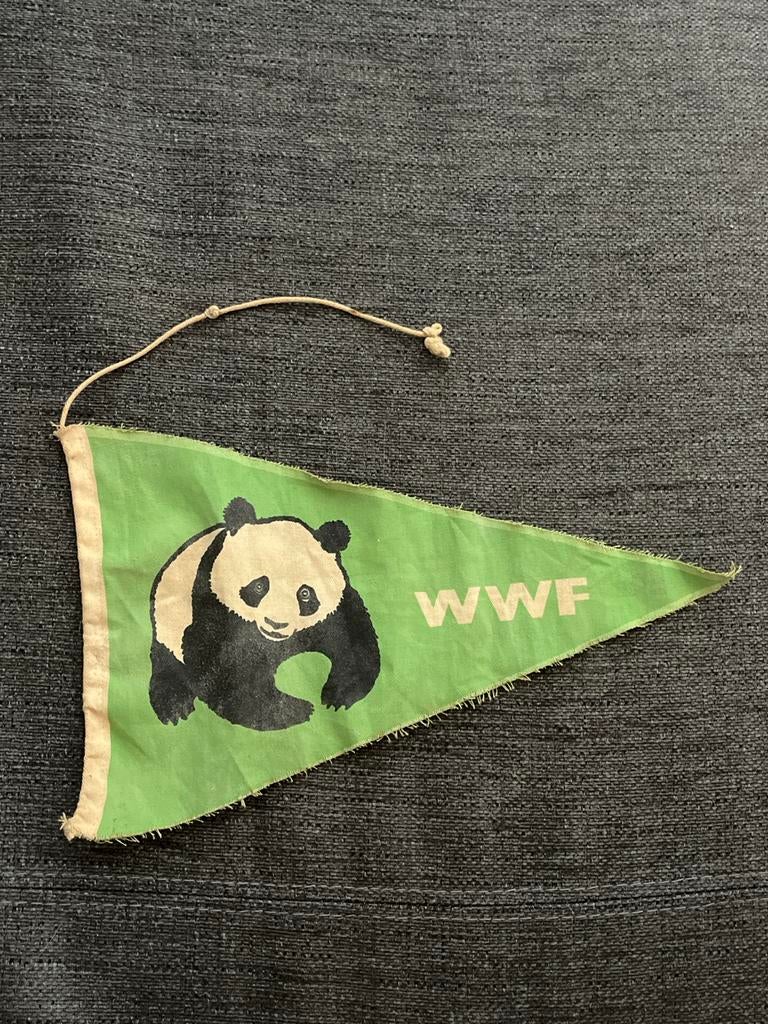 Vintage vlaggetje van het Wereld Natuur Fonds (WWF), Ophalen of Verzenden