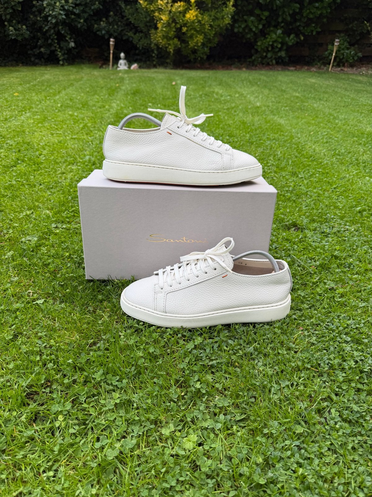 Santoni sneakers wit UK8/EU42 - Gedragen met gebruikssporen, Kleding | Dames, Ophalen of Verzenden, Gedragen, Wit, Sneakers of Gympen