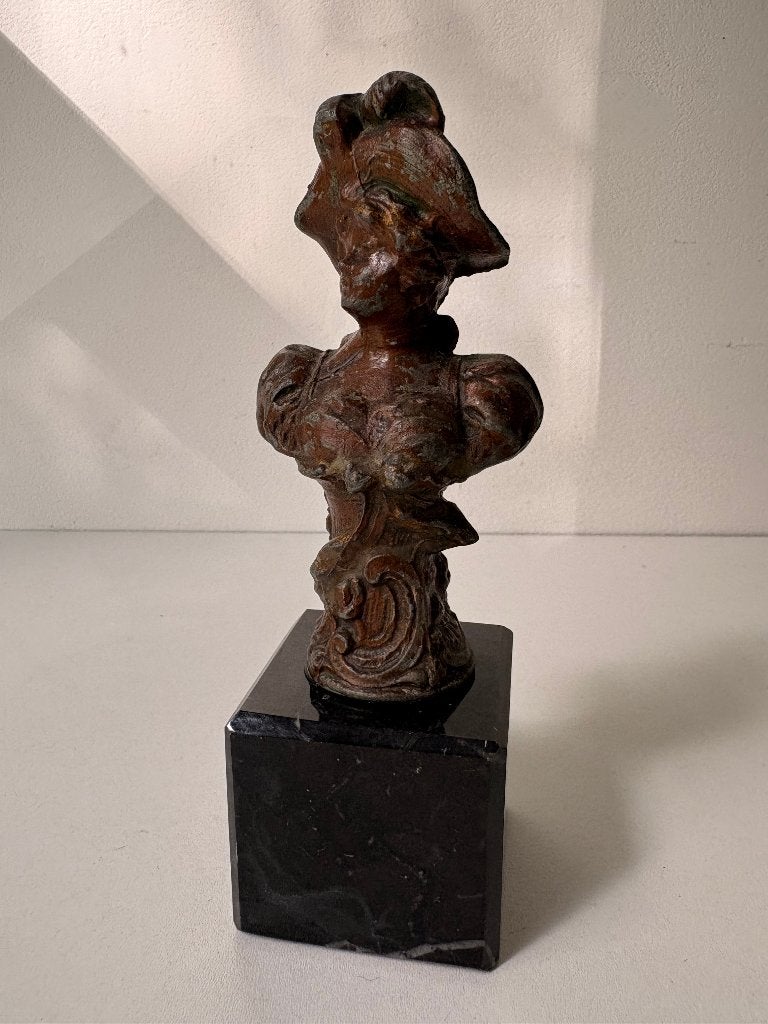 Art Nouveau buste, Minder dan 20 cm, Gepatineerd, Ophalen of Verzenden, Europa