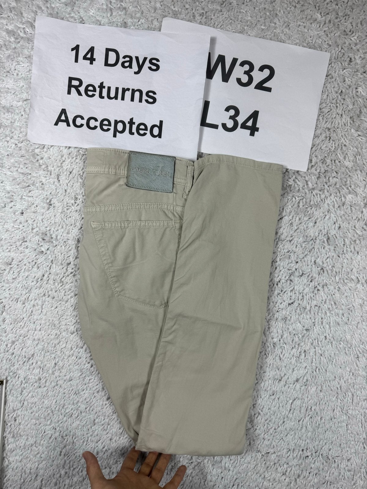Jacob Cohën J613 Texture Chino Slim Beige W32 L34 3376, G, G, Maat 48/50 (M), Beige