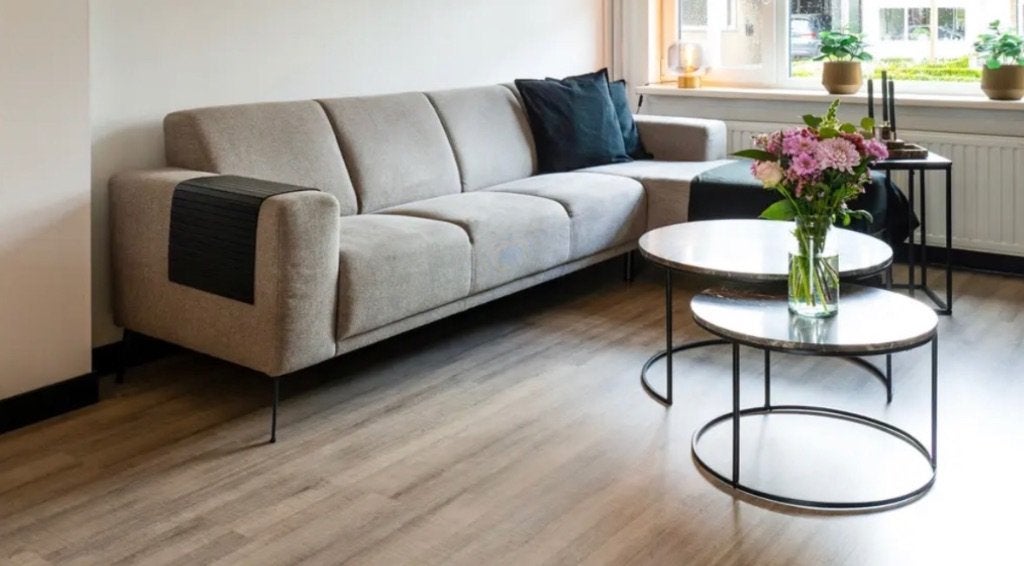 Pronto Acerno 3-zits met longchair – kleur Lever, Ophalen, 250 tot 300 cm, Gebruikt, Hoekbank