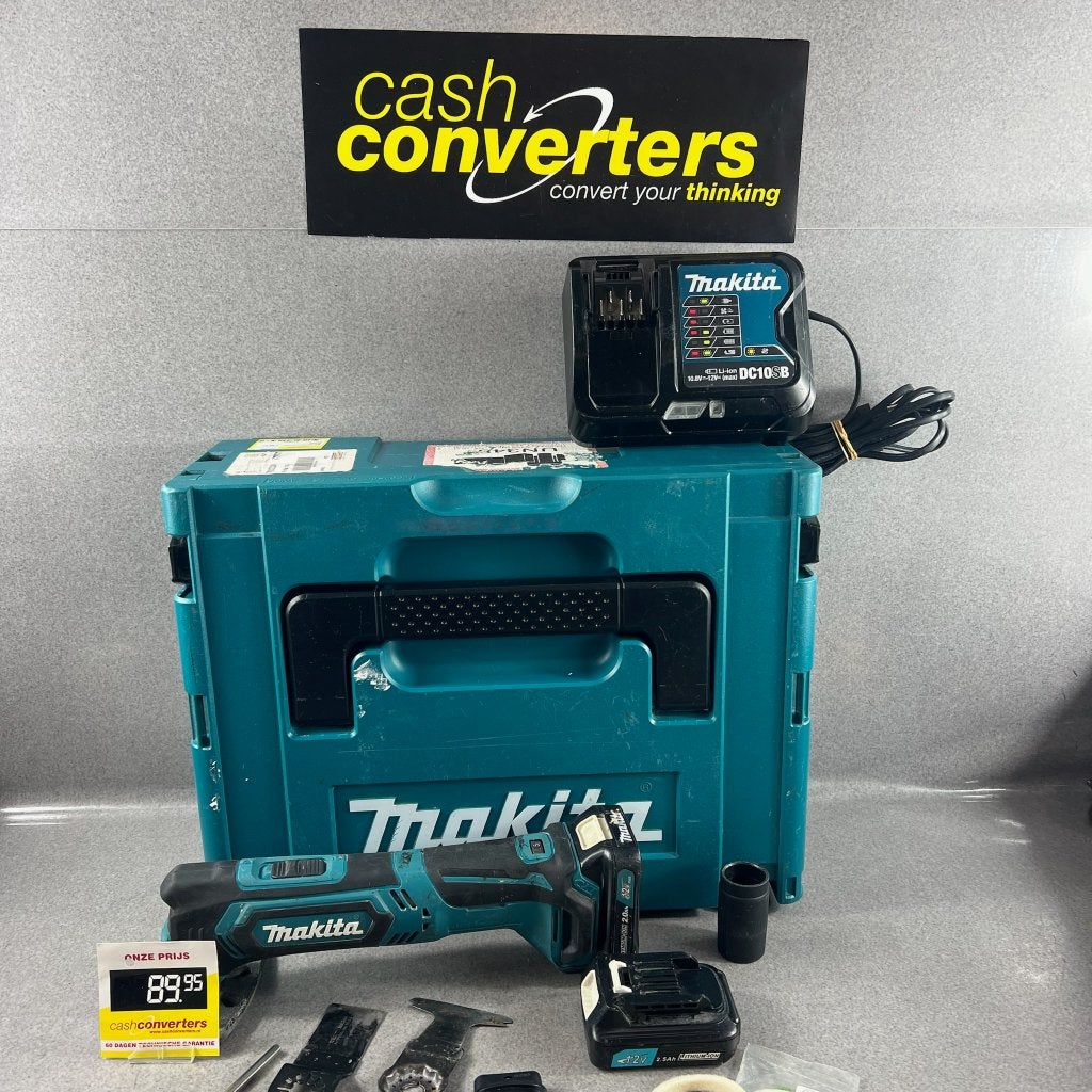 Makita TM30D Multitool | koffer,accu + opzetstuken | 413933, Ophalen of Verzenden, Gebruikt, Multitool, Makita