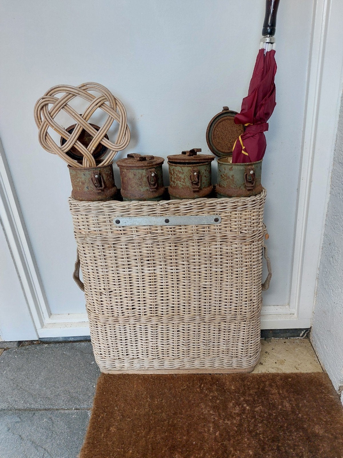 rieten legermand, Huis en Inrichting, Ophalen, Gebruikt, Riet