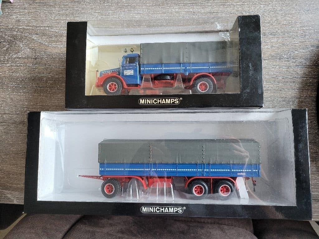 M.A.N. 750 TURBO canvas truck minichamps., Ophalen of Verzenden, Zo goed als nieuw, Bus of Vrachtwagen