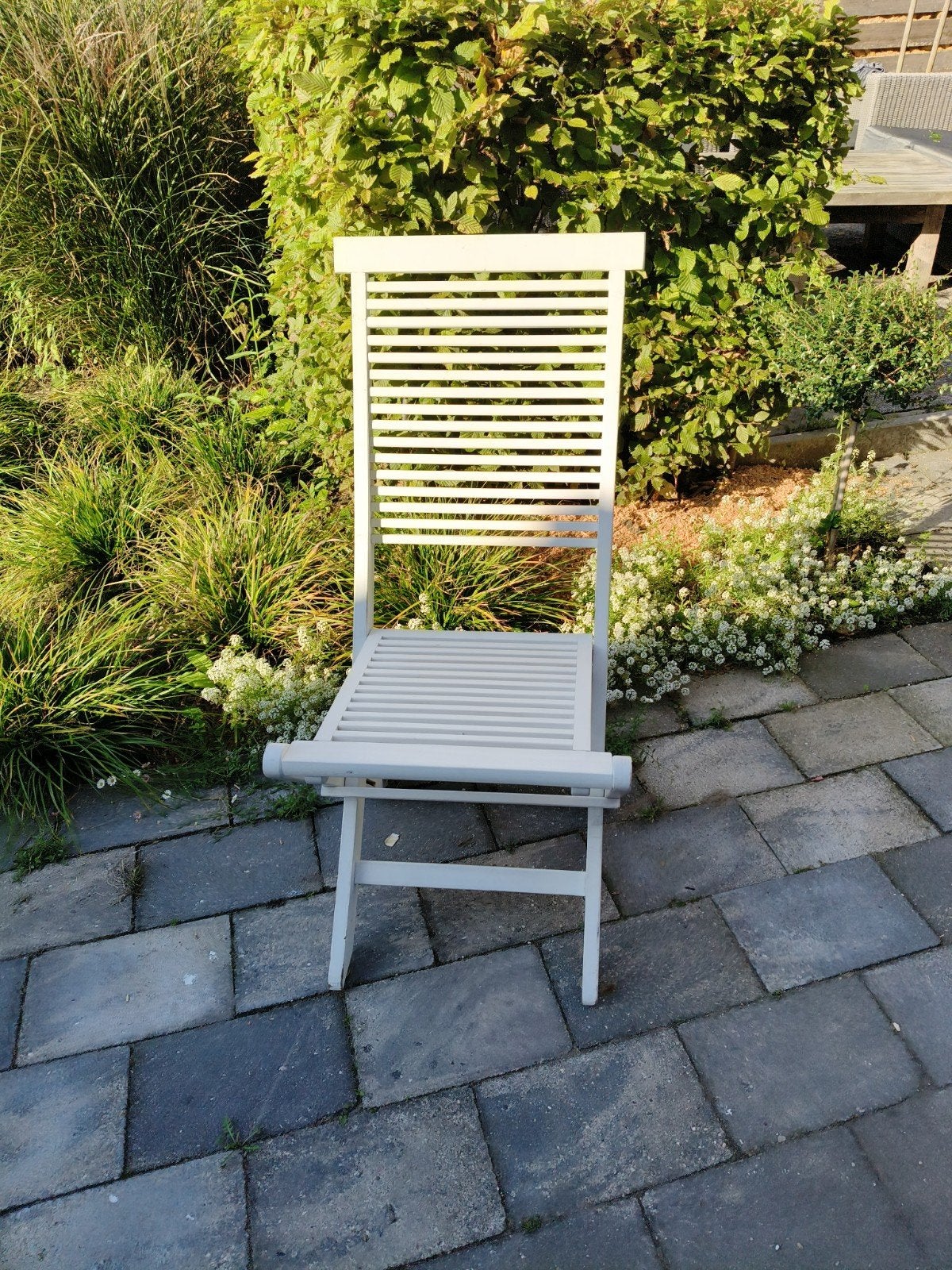 Riviera Maison Witte inklapbare tuinstoel, Tuin en Terras, Ophalen, Gebruikt, Hout, Inklapbaar