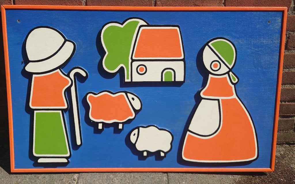 Dick Bruna? ~1980 houten hand gemaakt en geschilderd paneel, Antiek en Kunst, Paneel, Ophalen of Verzenden, Overige onderwerpen