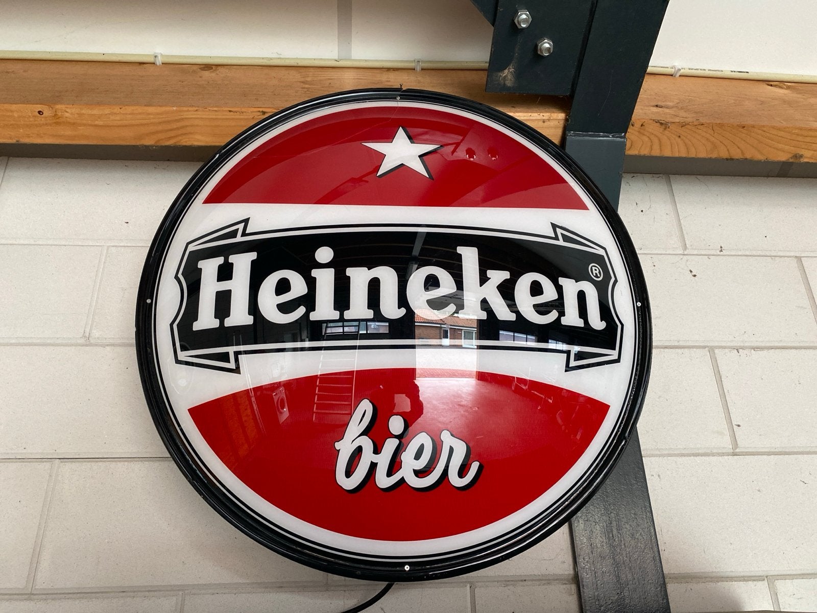 Heineken Bier Lichtbak - Vintage Reclamebord, Ophalen of Verzenden, Zo goed als nieuw, Lichtbak of (neon) lamp