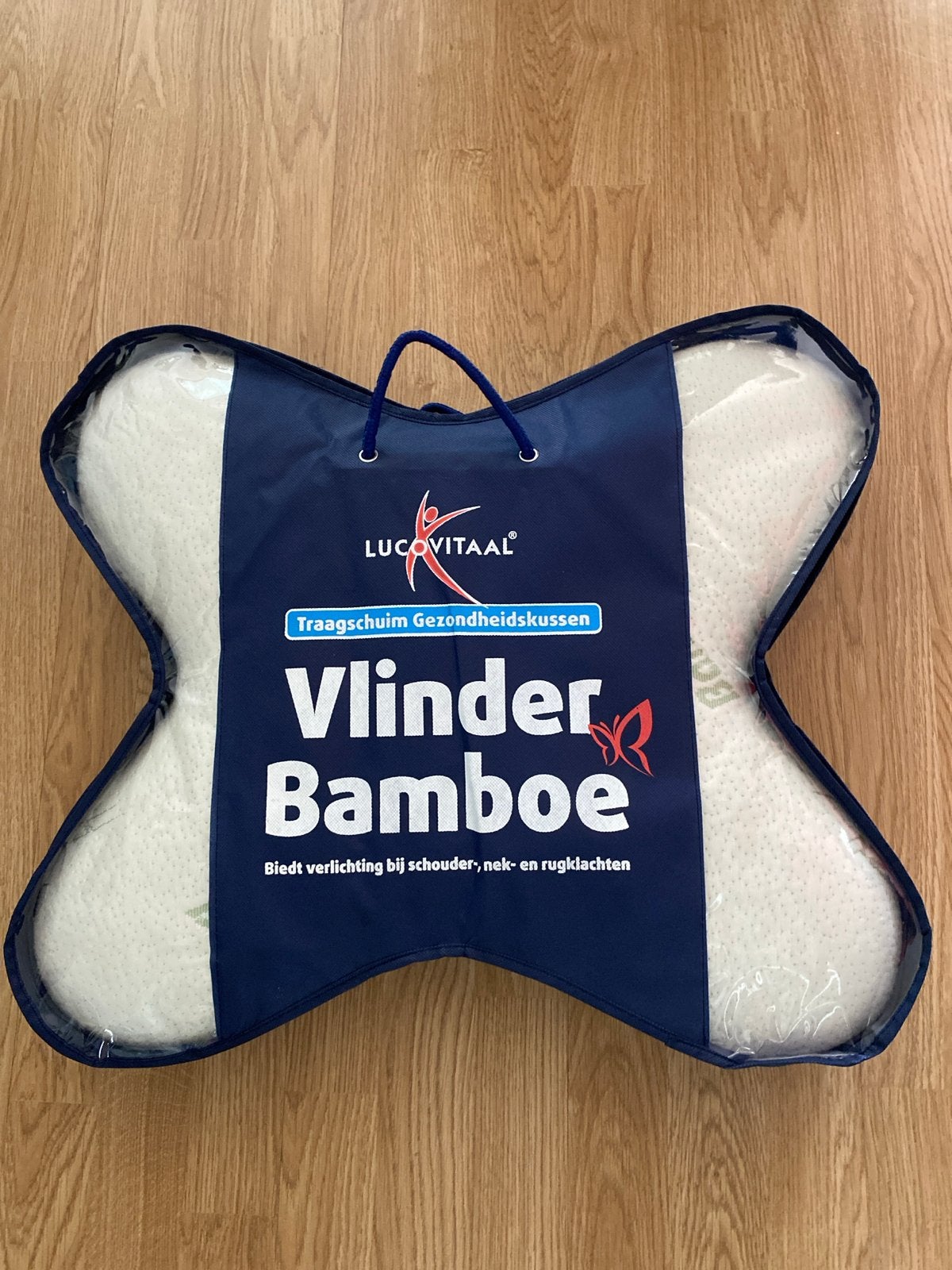 Lucovitaal Vlinder Bamboe Traagschuim Gezondheidskussen, Overige merken, Wit, Nieuw, Ophalen of Verzenden
