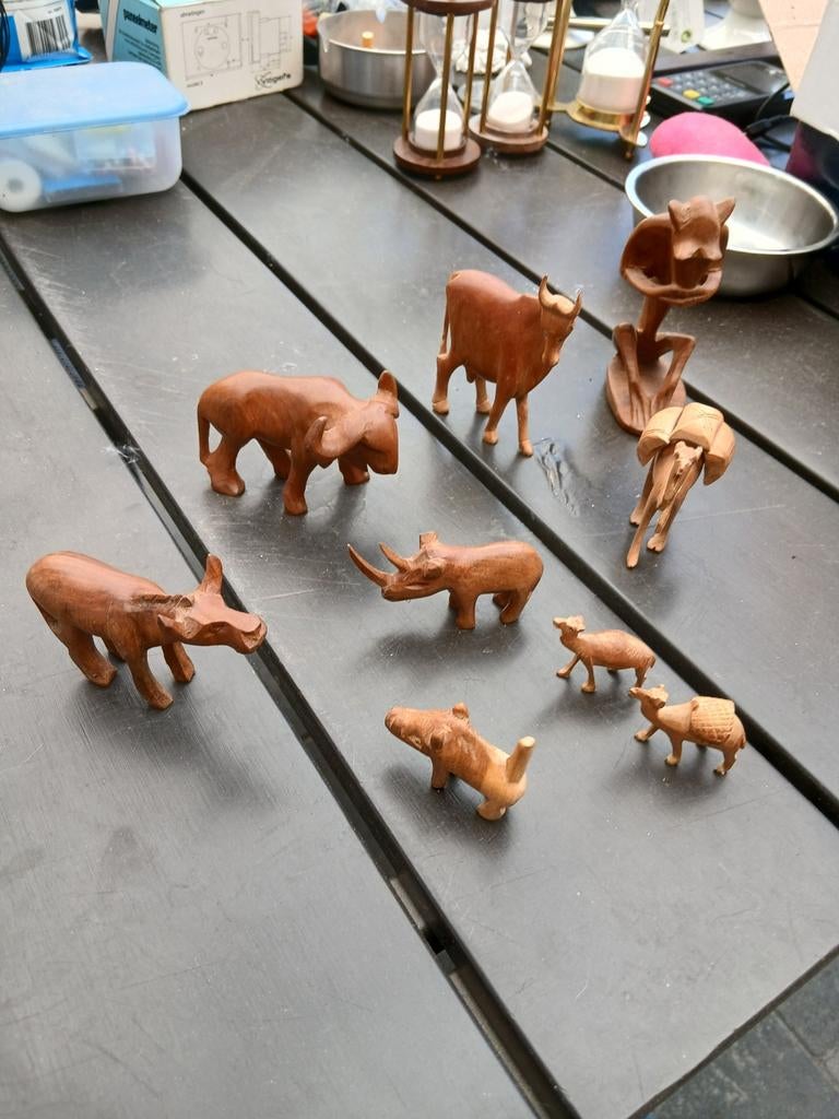 Houten beeldjes van dieren, Ophalen of Verzenden