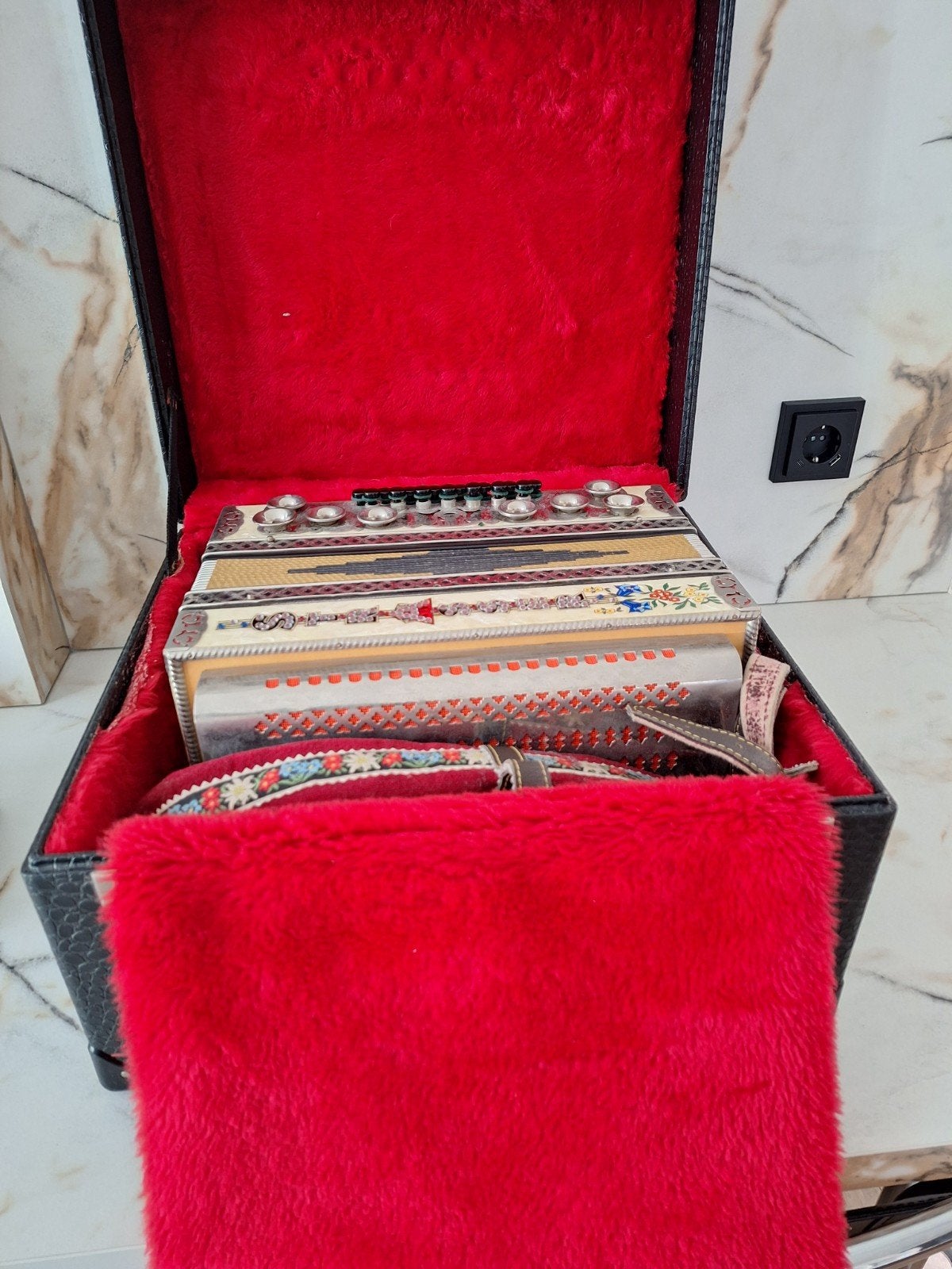 Strasser de luxe  - G-C-F-B(Bb) steirische harmonica, Overige formaten, Met koffer, Zo goed als nieuw, Knopaccordeon