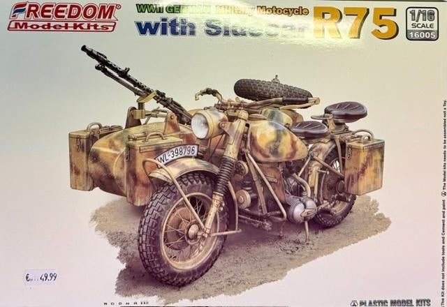 Coelianmodels, F M K, 16005, BMW R75, 1/16, € 49,99, Hobby en Vrije tijd, Overige merken, Tank, Groter dan 1:32, Nieuw