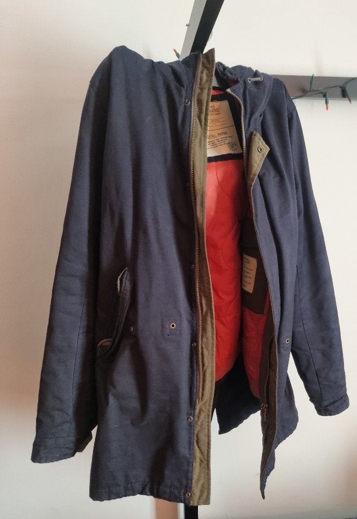 Jack&Jones Fishtail Parka Blue Jacket Medium, Ophalen of Verzenden, Zo goed als nieuw, Jack & Jones, Maat 48/50 (M)
