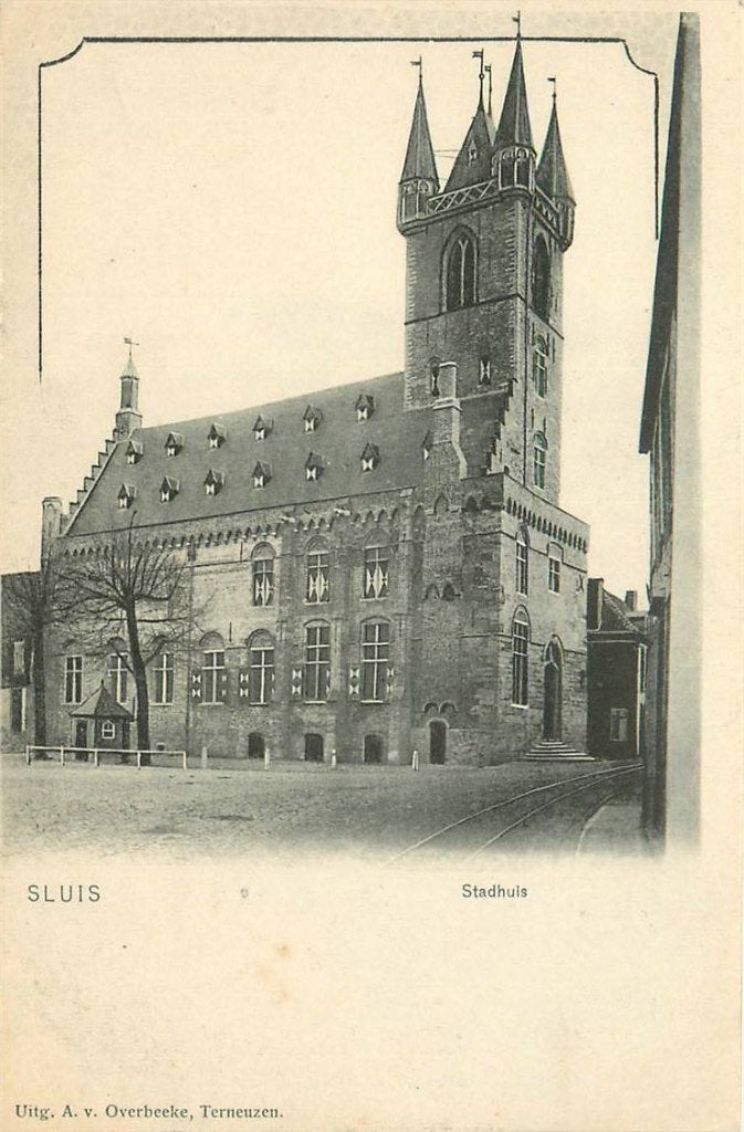 388-169-037 Sluis Stadhuis, Verzenden, Voor 1920, Zeeland