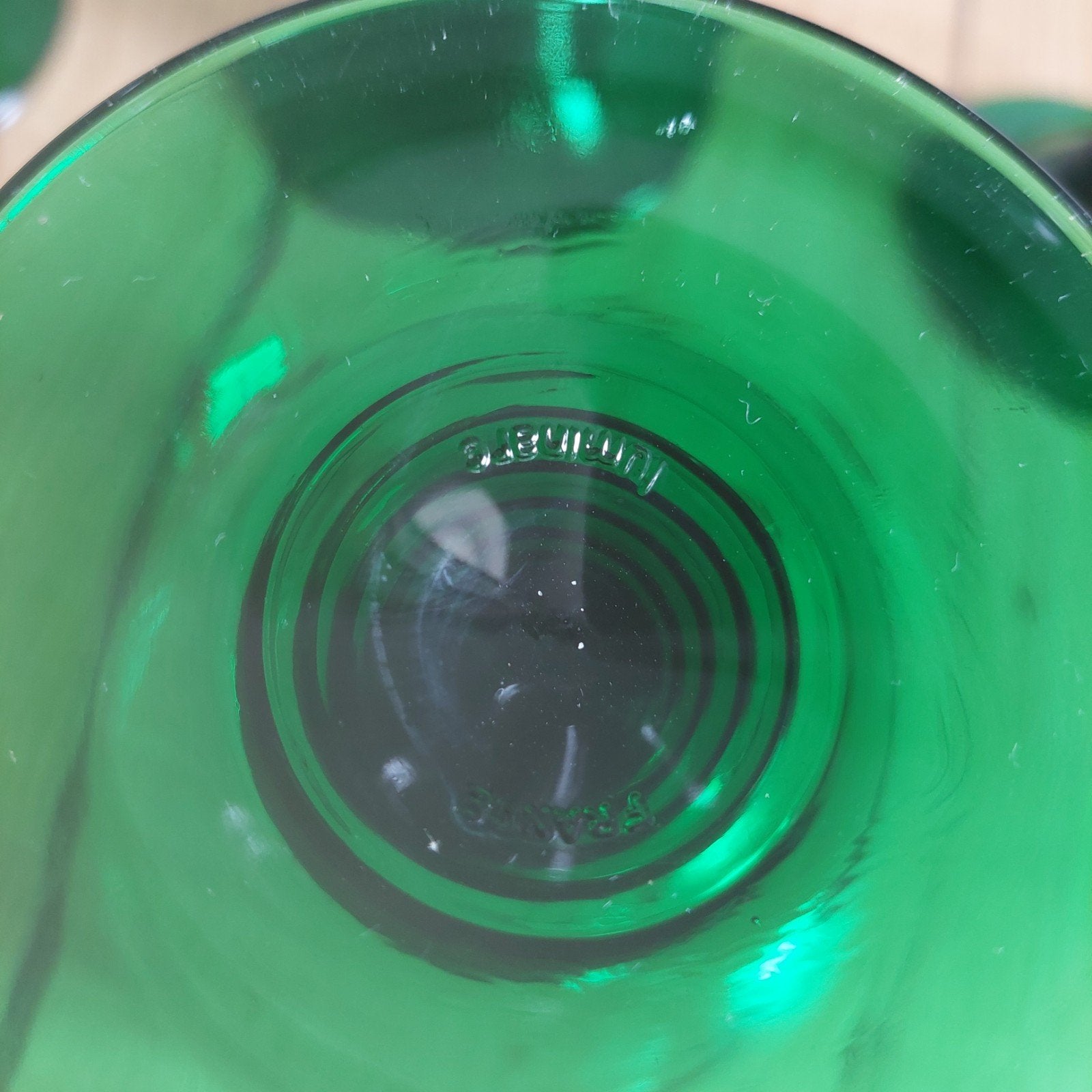 Lucky Vintage Luminarc France roemers groene voet wijnglazen, Verzamelen, Glas en Borrelglaasjes, ., Overige typen, Ophalen of Verzenden