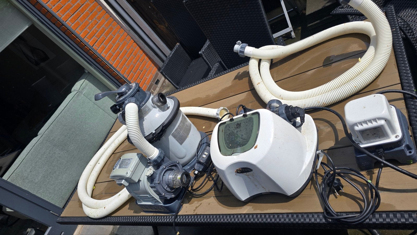 Intex zandfilterpomp met zoutwatersysteem, Ophalen, Gebruikt, Zwembadpomp