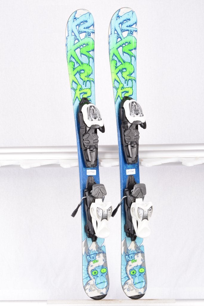 124; 136 cm kinder ski's K2 INDY blue/green + Marker 7, Overige merken, Gebruikt, Verzenden, 100 tot 140 cm