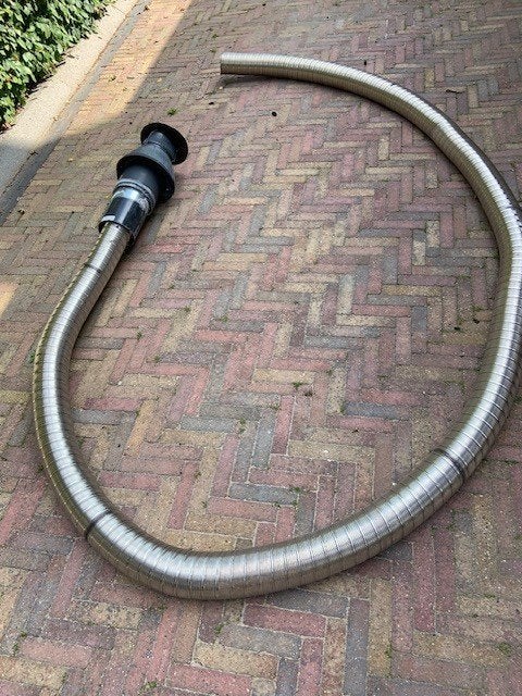 Flexibele RVS pijp enkelwandig met Trekkap, Ophalen, Gebruikt, Gas, Hangend