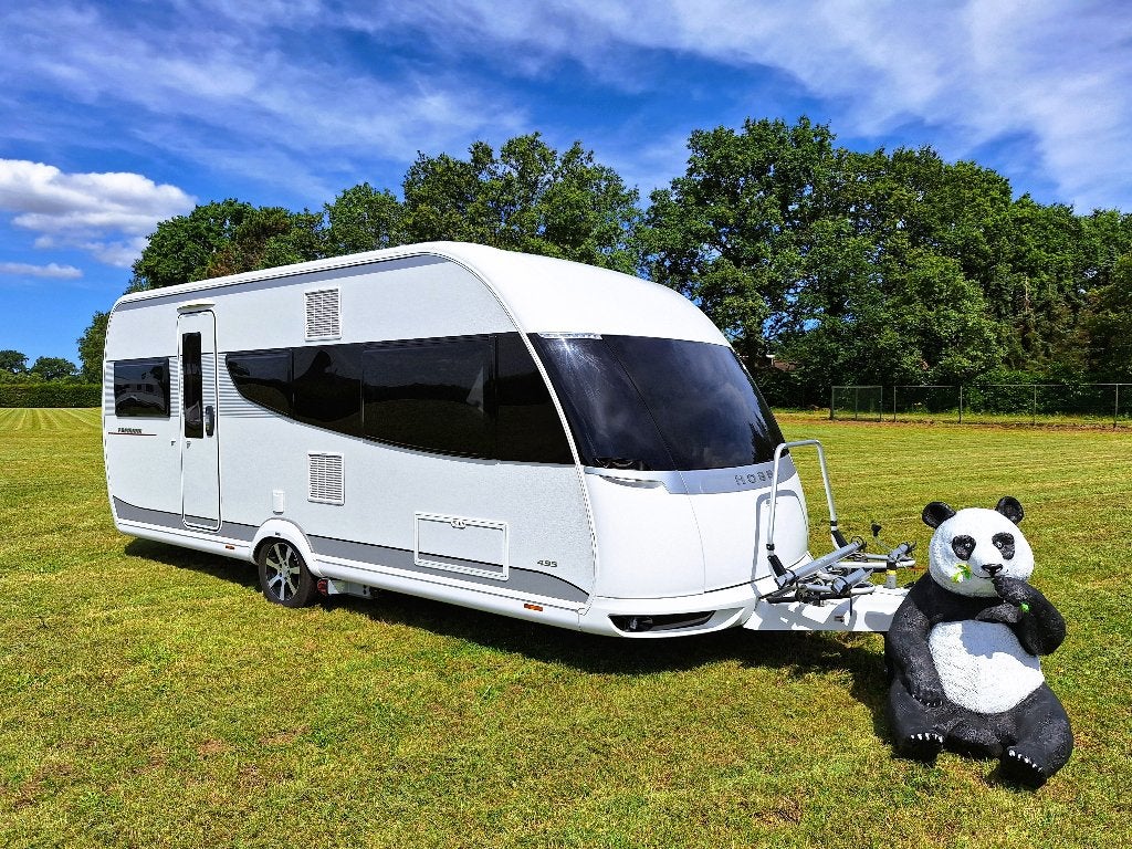 Hobby 495 UL Premium MOVER + TENT + LUIFEL + FIETSENDRAGER, Schokbreker, Rondzit, Hobby, Bedrijf