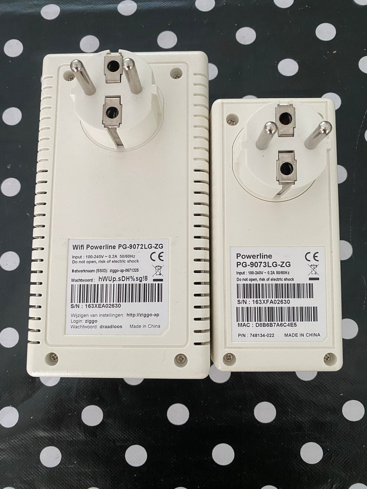 Ziggo Wifi Powerline PG-9072LG-ZG & PG-9073LG-ZG Set, Ophalen of Verzenden, Gebruikt, Router