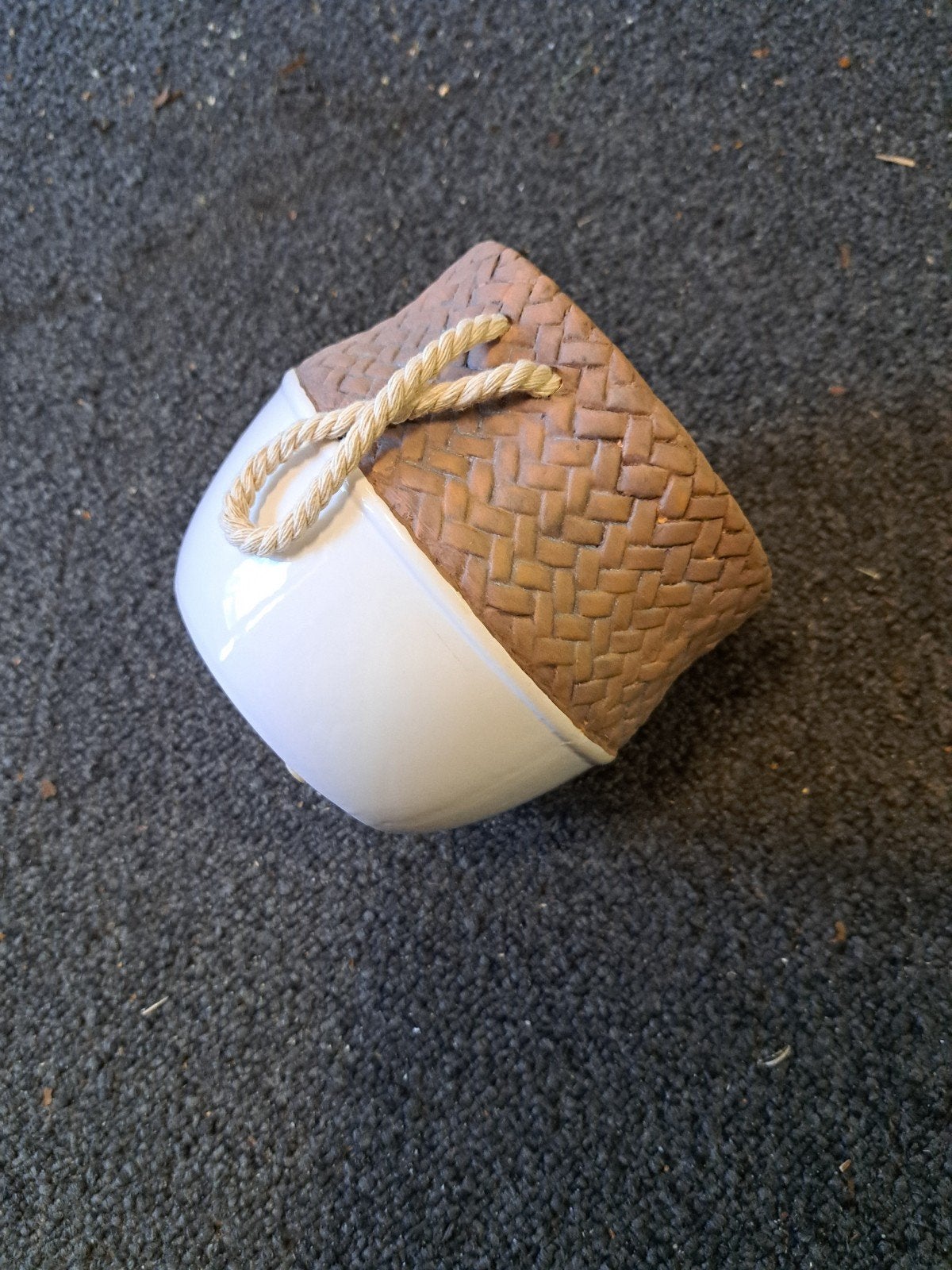 Decoratieve Mand/Schaal - Keramiek & Touw, Rond, Ophalen of Verzenden, Zo goed als nieuw, Aardewerk