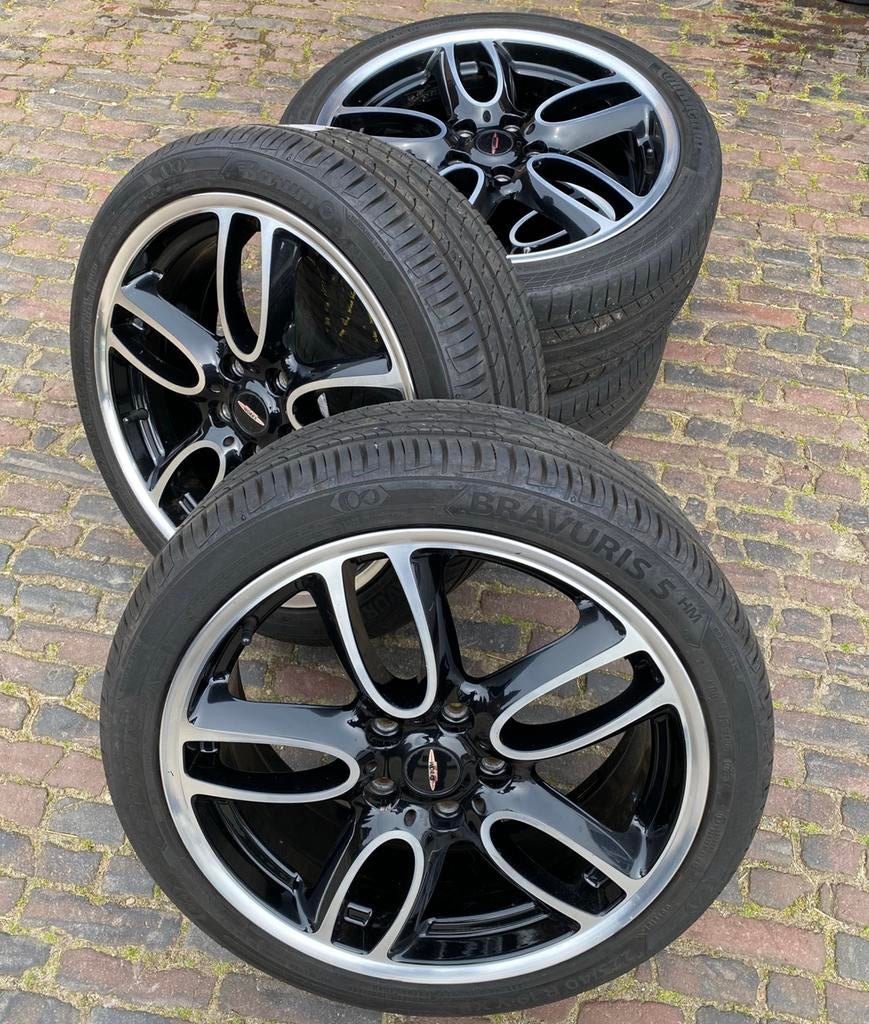 19” Mini countryman R60 JCW velgen + zeer goede 225/40 R19, 19 inch, Banden en Velgen, Ophalen of Verzenden, Zomerbanden