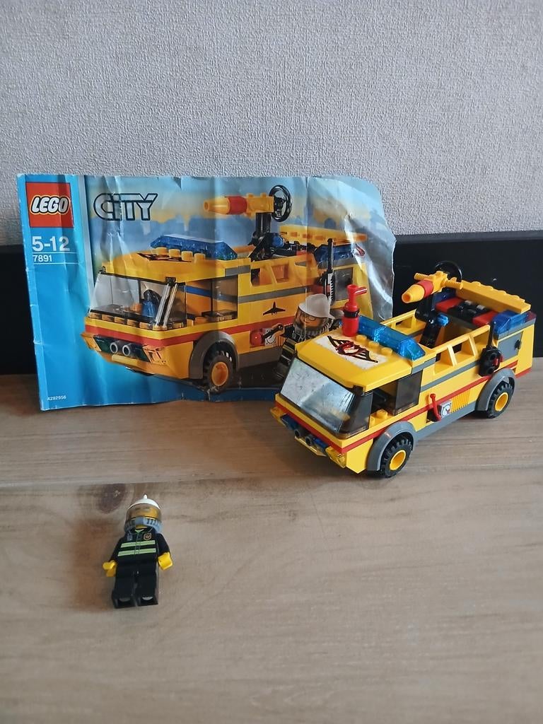 Lego City 7891 Brandweerwagen met brandweerman, Compleet, Lego, Ophalen of Verzenden, Complete set