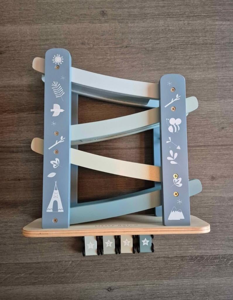 Little Dutch houten autobaan met 4 auto's, Racebaan, Zo goed als nieuw, Handmatig, Ophalen