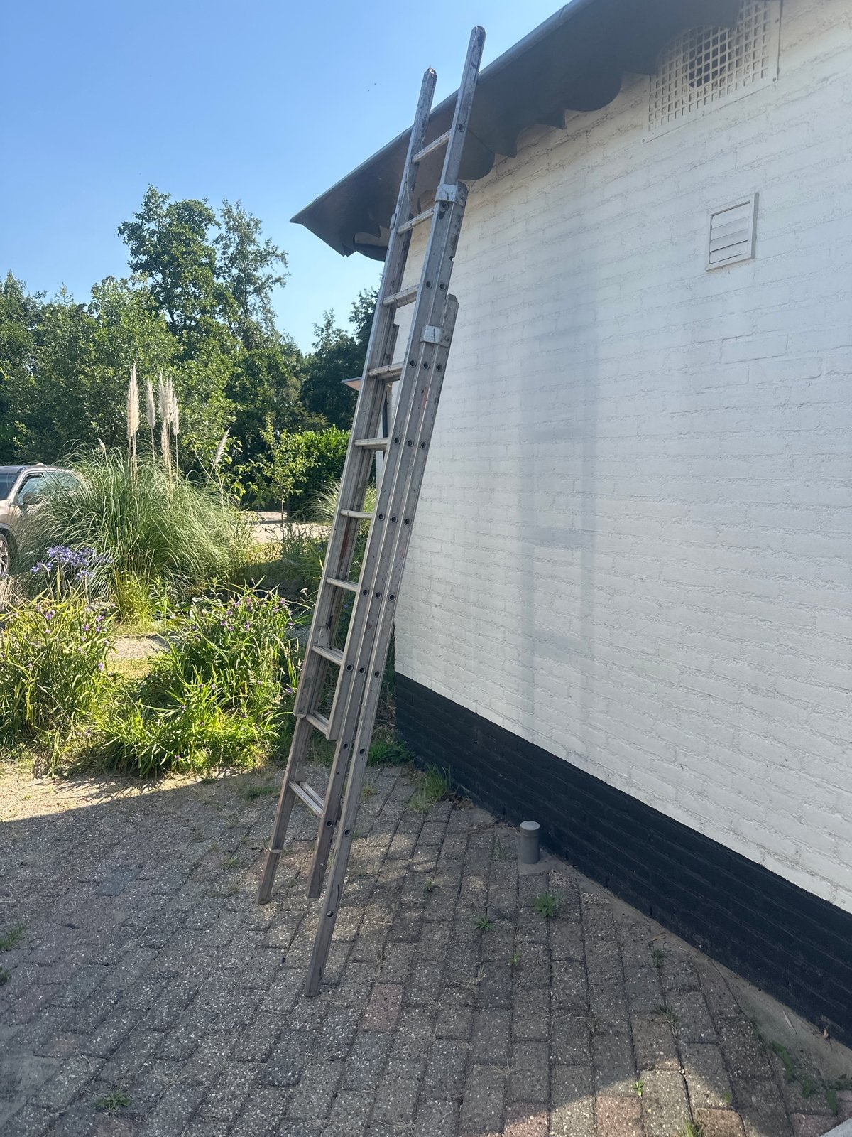 Uitschuifbare ladder - Ideaal voor diverse klussen, Ophalen, Gebruikt, Ladder, Opvouwbaar of Inschuifbaar