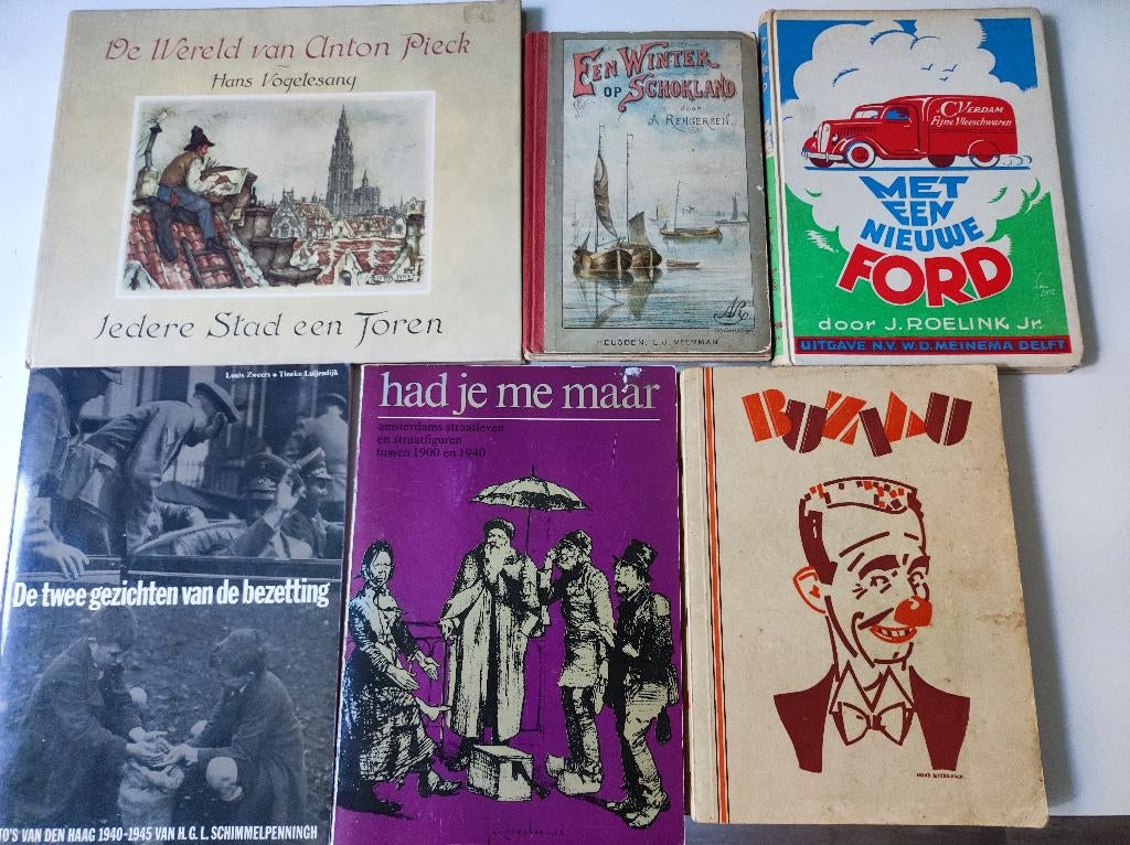 Diverse oude boeken o.a. Buziau, Anton Pieck, Jac.P Thijsse, Ophalen, Gelezen