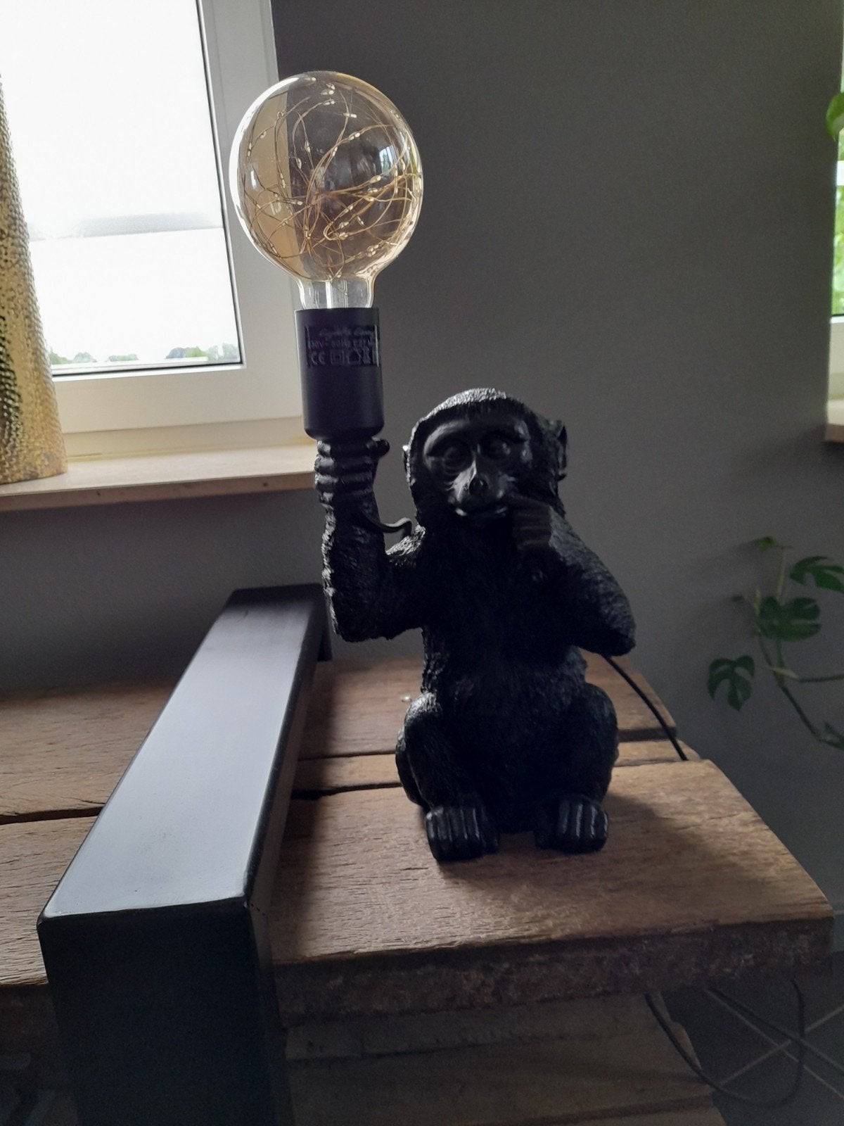 schemerlamp aap, Zwart, Ophalen, Schemerlamp