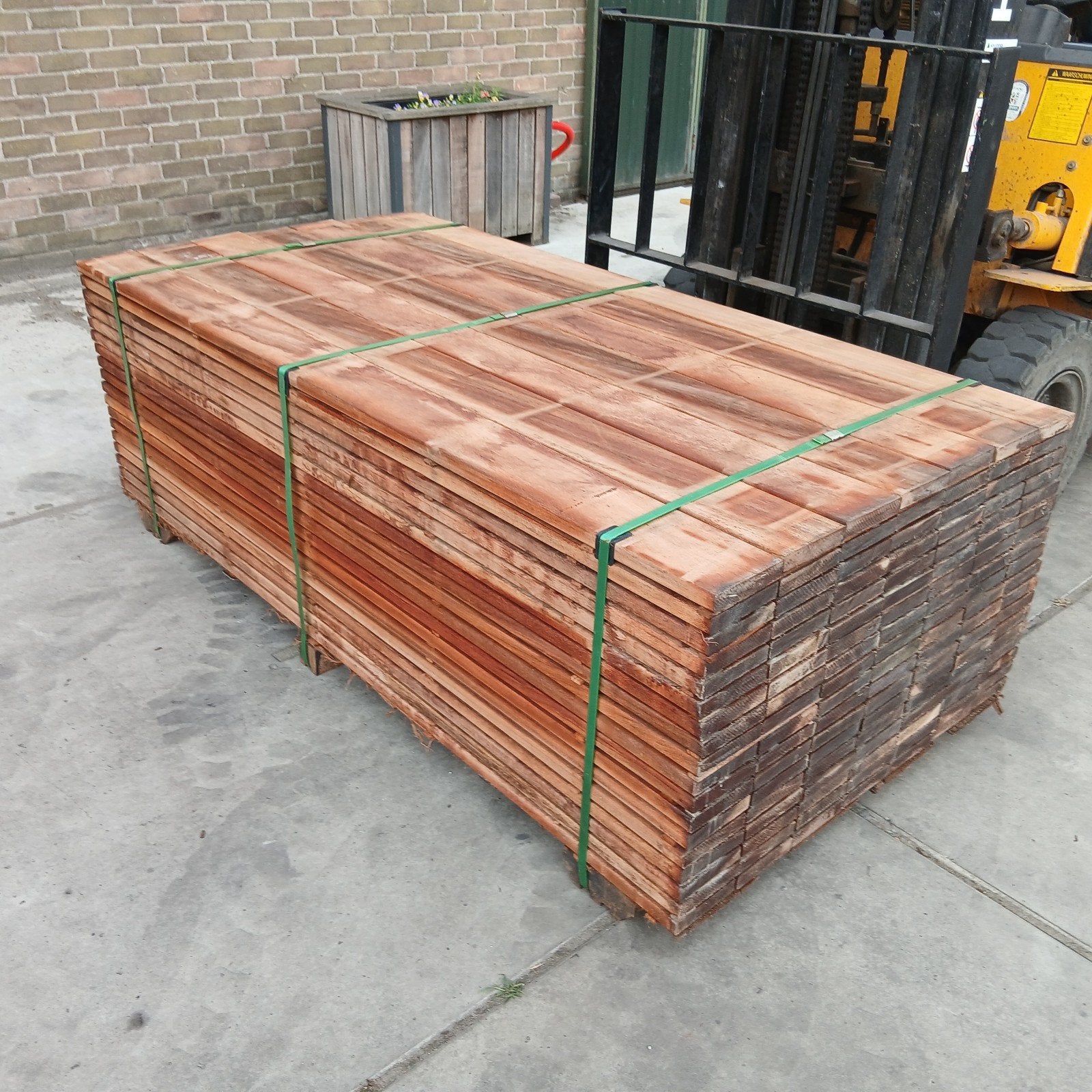 Hardhouten vlonderplanken, terrasplanken 2,8 x 14,5 x 200 cm, Tuin en Terras, Ophalen, Nieuw, Hout