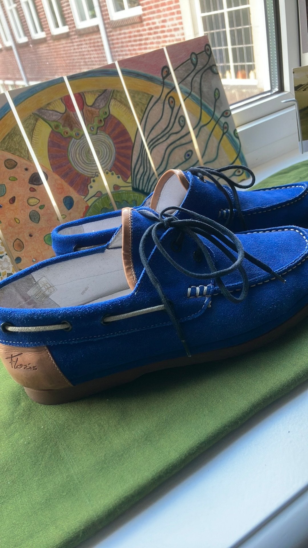 Floris van Bommel. Kobaltblauwe heren instappers. Maat 7/40, Loafers, Blauw, Ophalen of Verzenden, Zo goed als nieuw