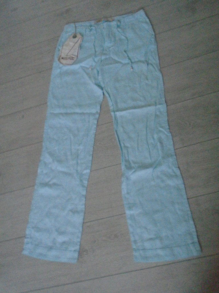 Nieuwe Companeros lichtblauwe linnen broek maat M, Maat 38/40 (M), Lang, Verzenden, Blauw